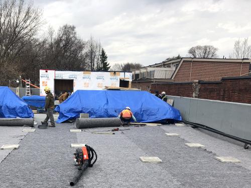 The Protection Mat SSM 45 is applied on a roof