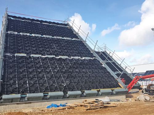 Georaster® elements on a steep pitched roof