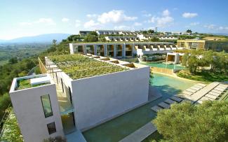 Hotel complex with green roofs