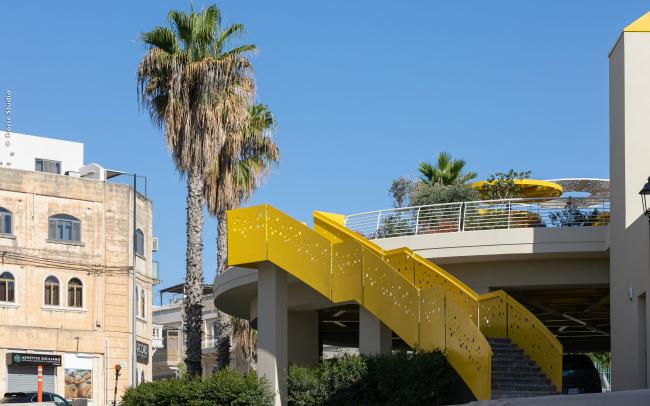 Access staircase to the roof garden
